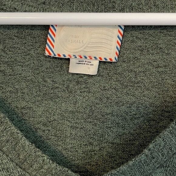 ANTHROPOLOGIE POSTAGE STAMP Fleece V Neck Sweater - Picture 4 of 8